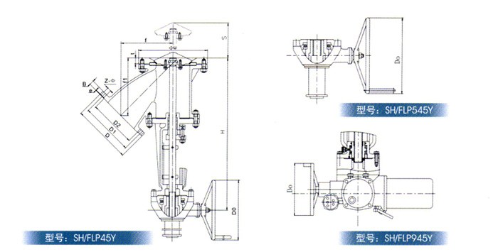 Y型(xing)平底放料閥産品(pǐn)結構圖 Y型平底放(fang)料閥産品結構圖(tu)