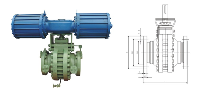 對(dui)分式球閥(fa)産品結構(gou)圖 對分式(shi)球閥産品(pin)結構圖