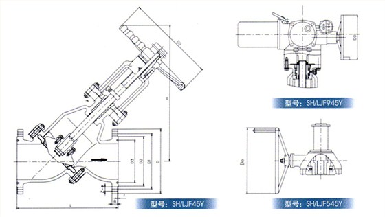 Y型料漿閥産(chan)品結構圖 Y型料漿(jiāng)閥産品結構圖