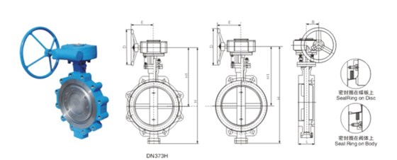 美标(biao)三偏心凸耳對夾(jiá)蝶閥産品結構圖(tu)