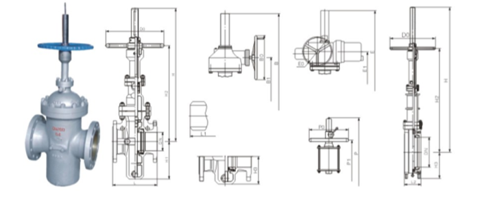 平闆閘閥産(chǎn)品結構圖 平闆閘(zha)閥産品結構圖