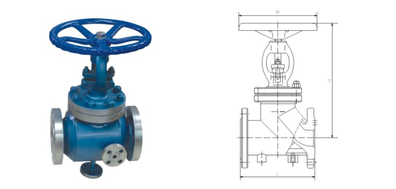 BJ41型(xing)保溫閘閥(fa)産品結構(gou)圖