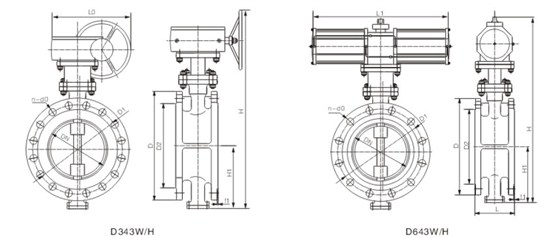 國标三(sān)偏心法蘭連(lian)接蝶閥結構(gòu)圖