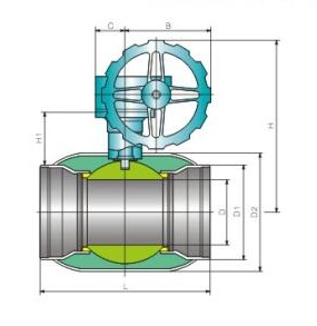 供熱全(quan)焊接球(qiu)閥1-産品(pin)結構圖(tu)