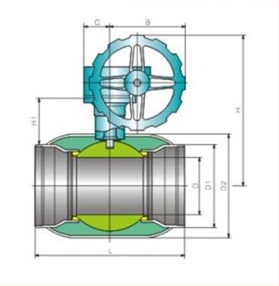 供熱全(quán)焊接球閥(fa)1-産品結構(gou)圖 供熱全(quan)焊接球閥(fa)1-産品結構(gou)圖
